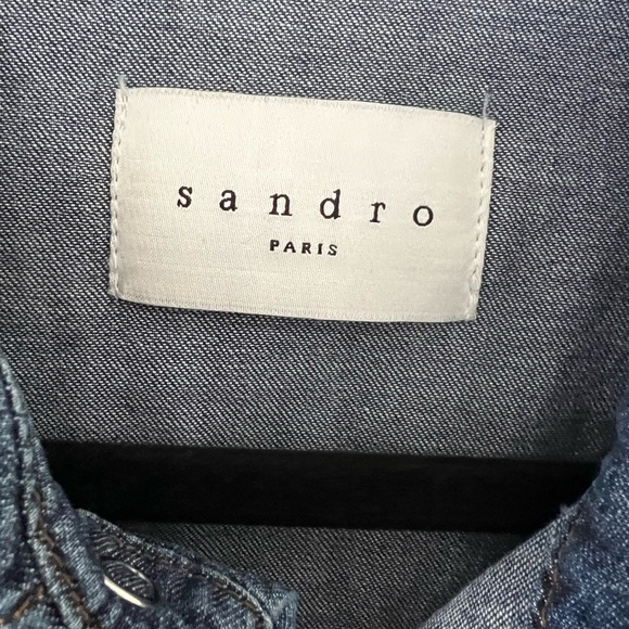 Sandro Denim Button-Up Shirt size L (G132) - Picture 2 of 7